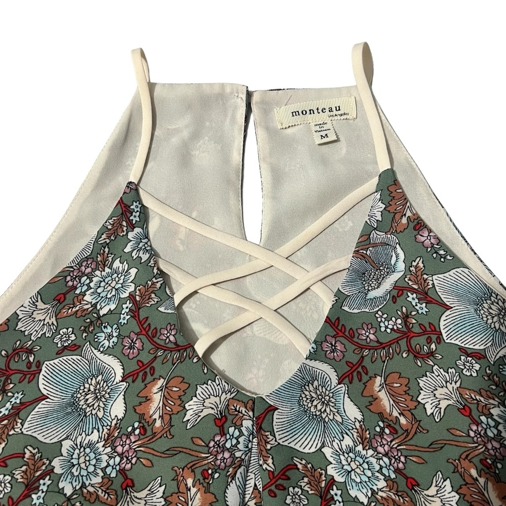 Monteau - Womens Floral Tank Top Sz. MD - Picture 4 of 11